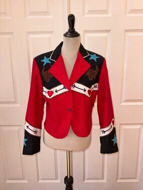 Vintage ROJO Western Jacket Funky Horse Cowboy